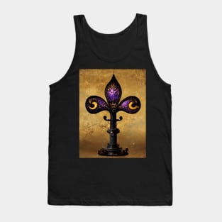 Purple and Gold Fleur De Lis Tank Top